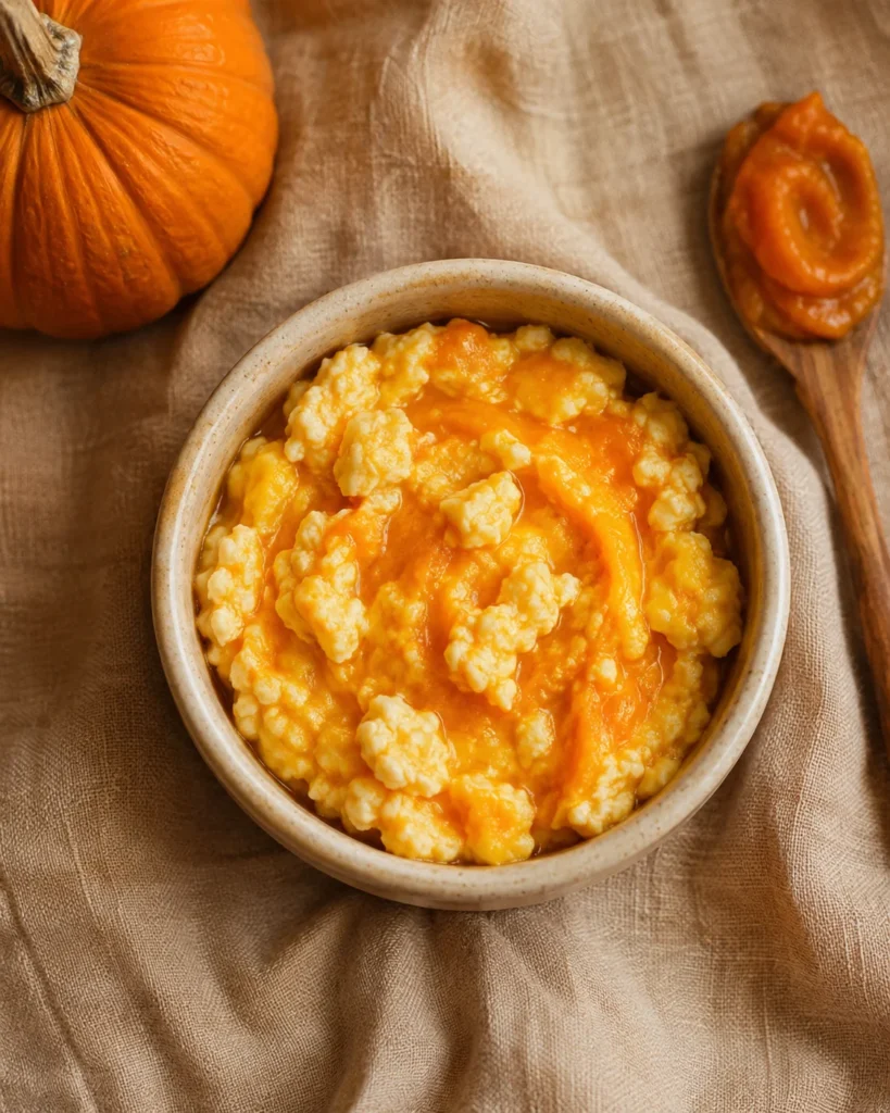 Egg and pumpkin scramble for dogs with upset stomach