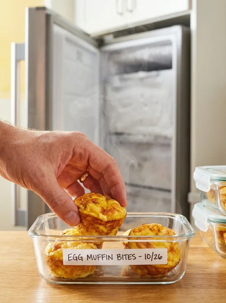 Freezer friendly egg muffin bites meal prep for dogs
