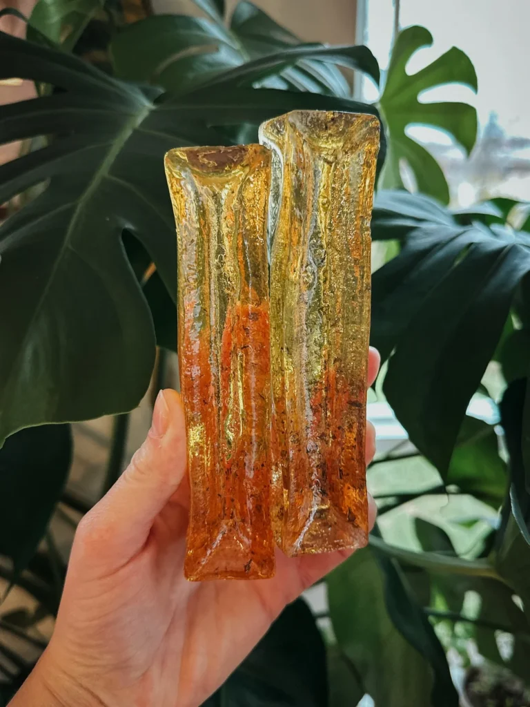 Amber colored homemade gelatin marrow style dog chews