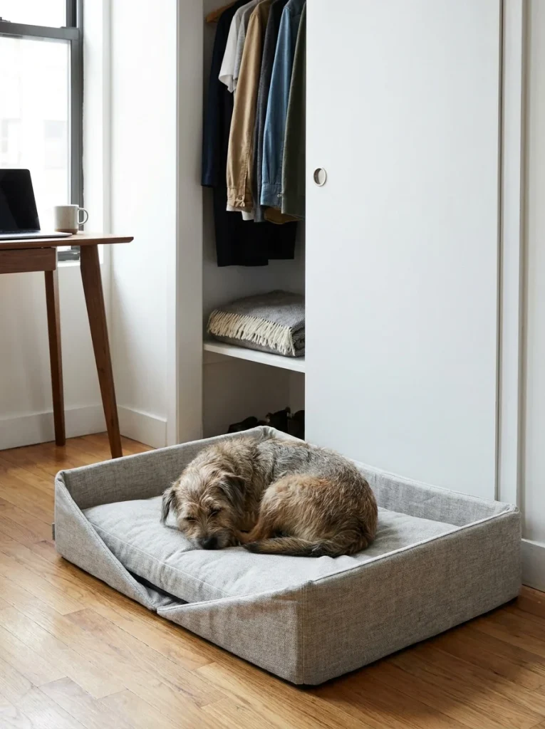 collapsible fold away dog bed small space