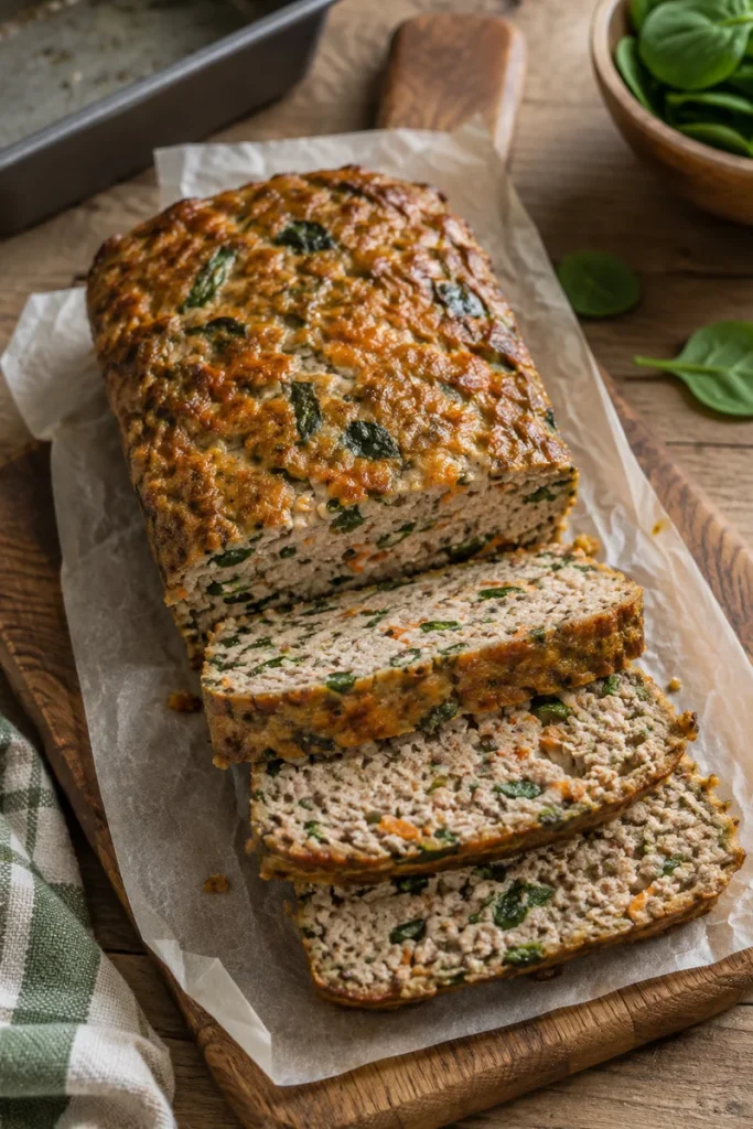 Homemade Dog Food for Diabetic Dogs turkey loaf styled with fresh greens