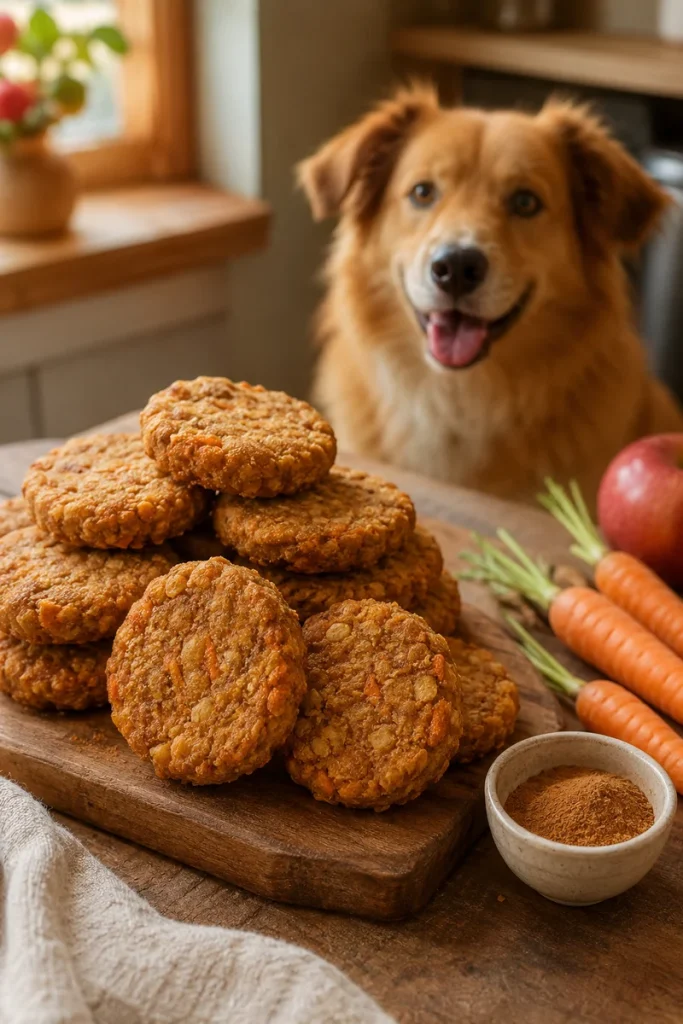 Carrot apple cinnamon cookies, a cozy homemade carrot dog treats recipe