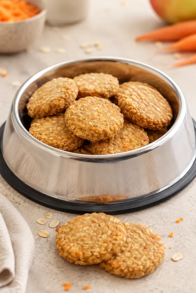 Carrot oat turmeric biscuits, a chewy carrot dog treats homemade recipe