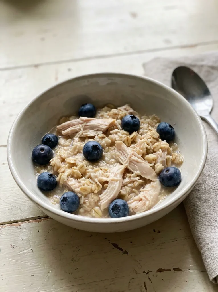 Chicken and oatmeal dog food recipe with blueberry variation for dogs