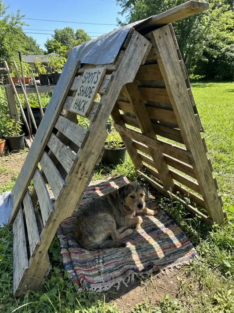 DIY pallet shelter backyard dog shade