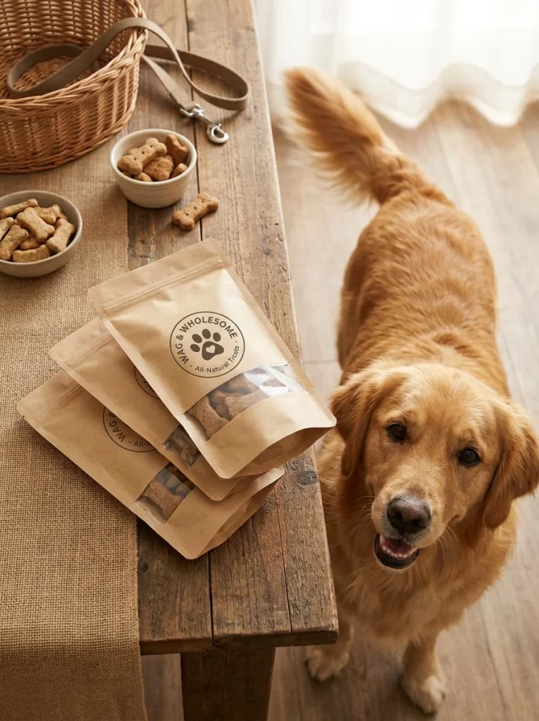 Branding and packaging for a home based dog treat business