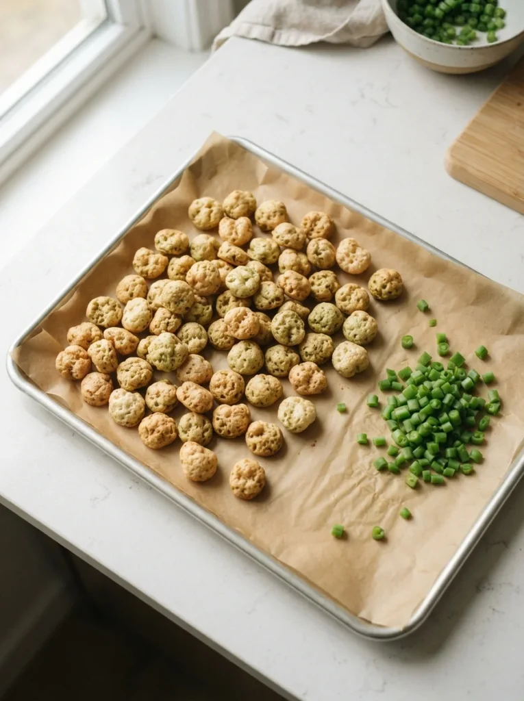 Light green bean and egg white puffs for a low calorie dog snack