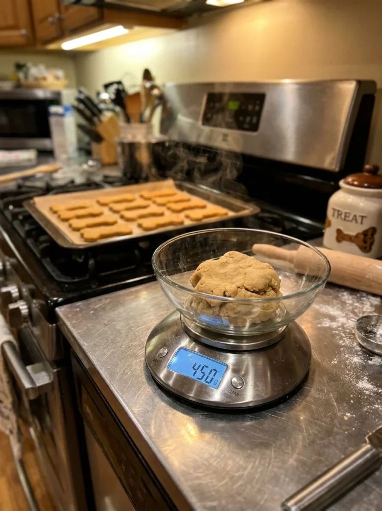 Home kitchen setup for making dog treats