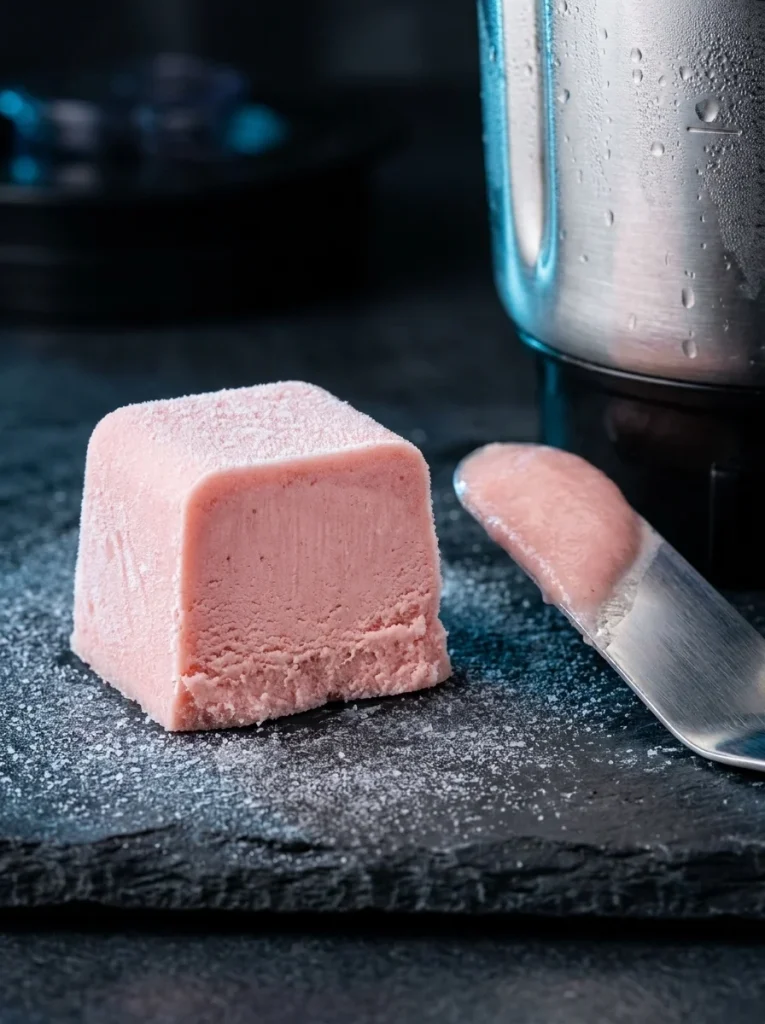 Small frozen fruit cubes as training treats for a small dog