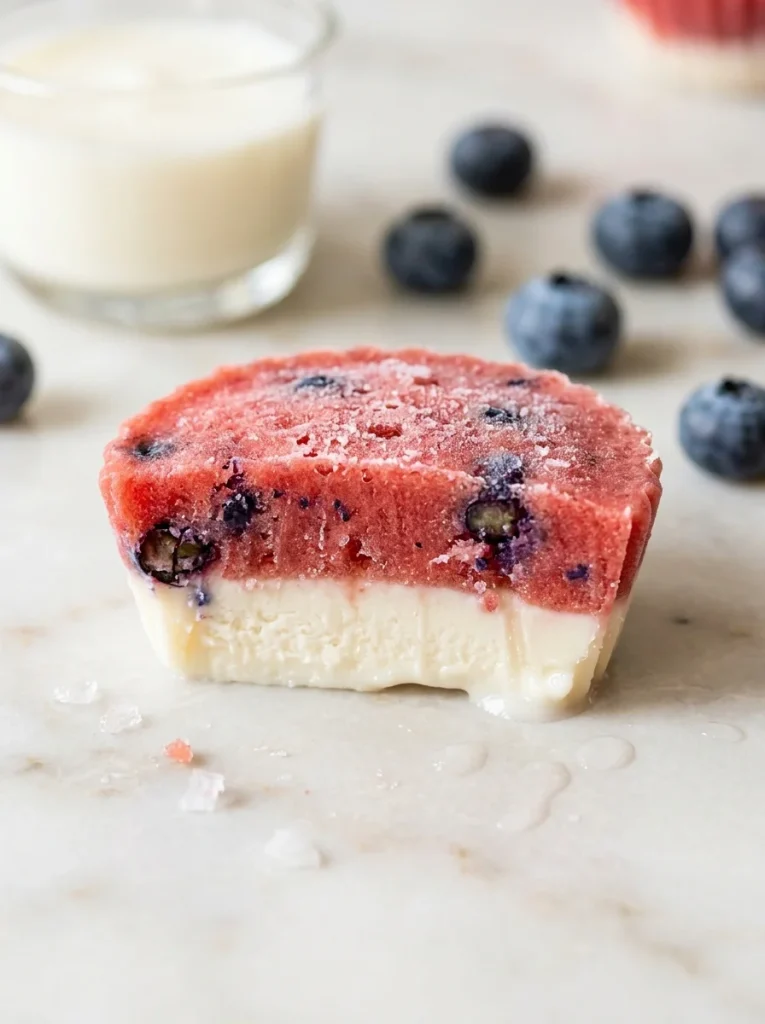probiotic kefir variation of watermelon and blueberry dog bites