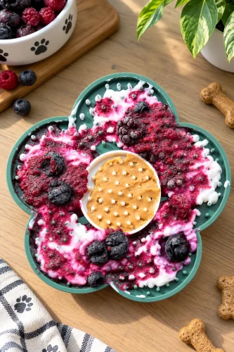 What to put on a lick mat for dogs peanut butter and berries