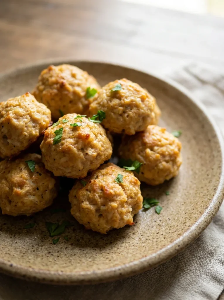 Small baked turkey and rice meatballs for dog training