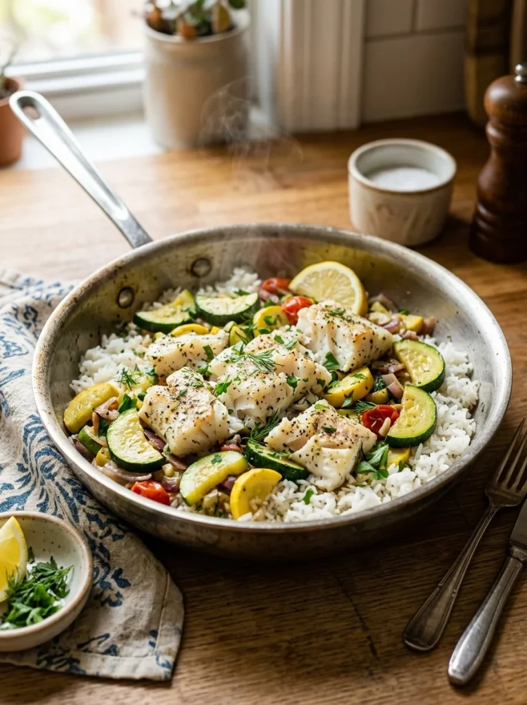 white fish zucchini skillet healthy dog dinner recipe