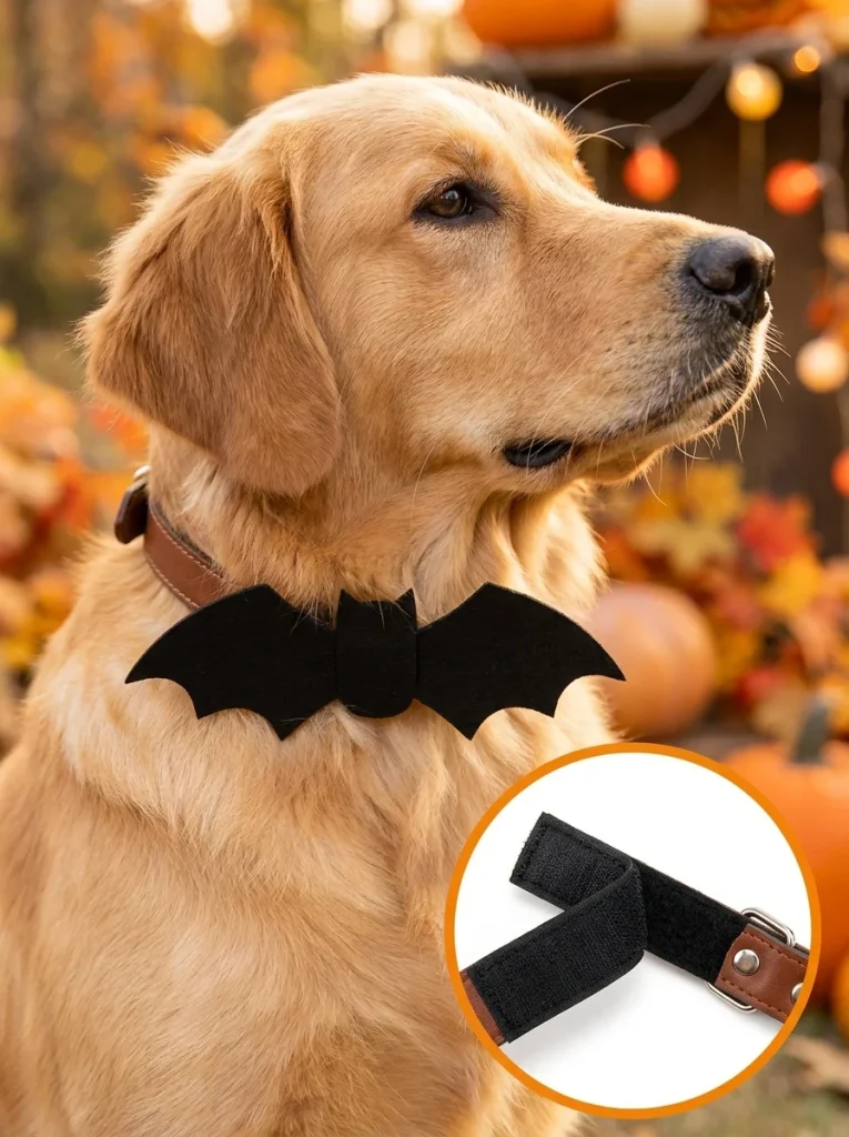 Bat Bow Tie For Dogs collar attachment methods