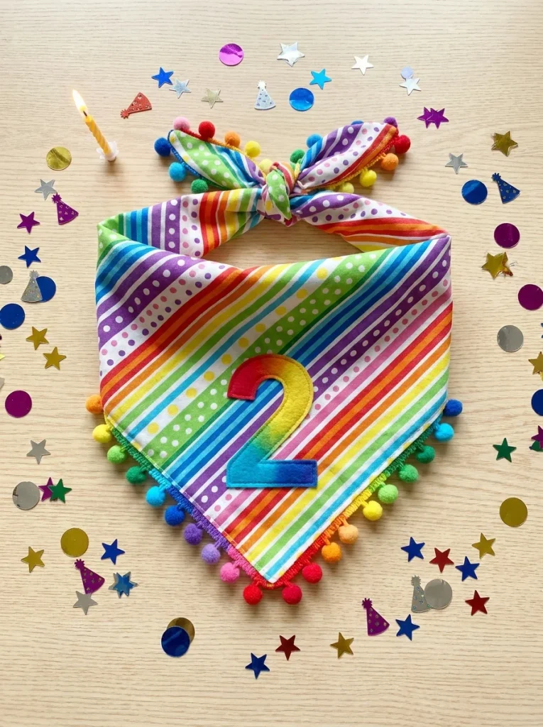 dog bandana sewing inspiration birthday flat lay
