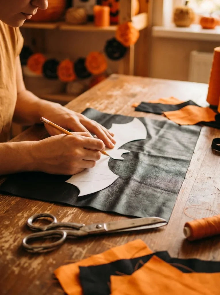 DIY Bat Bow Tie For Dogs pattern tracing step
