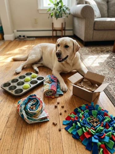 Easy DIY dog puzzle toys collection for homemade dog enrichment activities