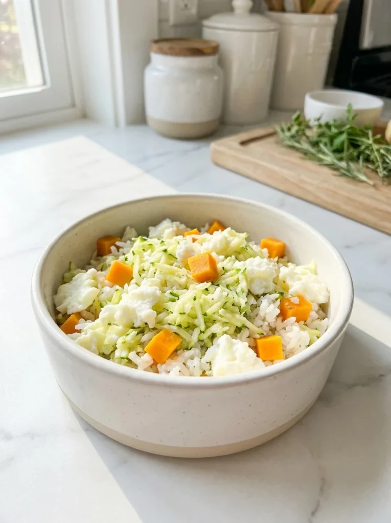 Low-fat egg white and zucchini dog food for pancreatitis