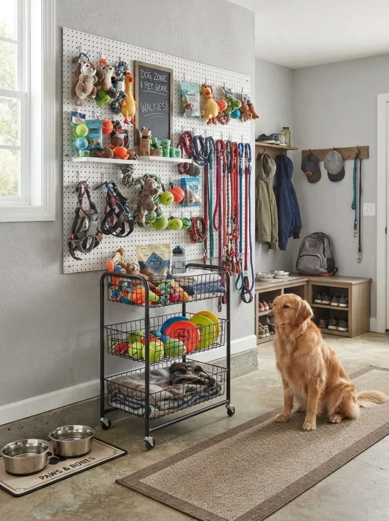 garage and mudroom storage system for dog toys organization ideas