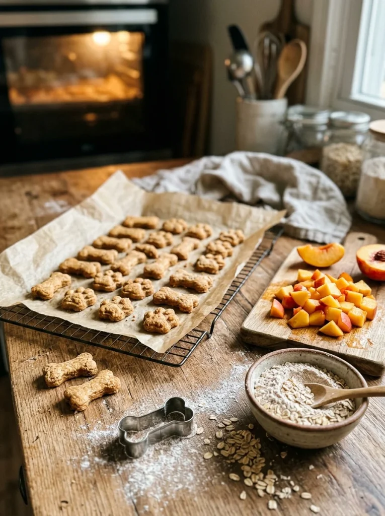 homemade peach dog treats fresh baked biscuits