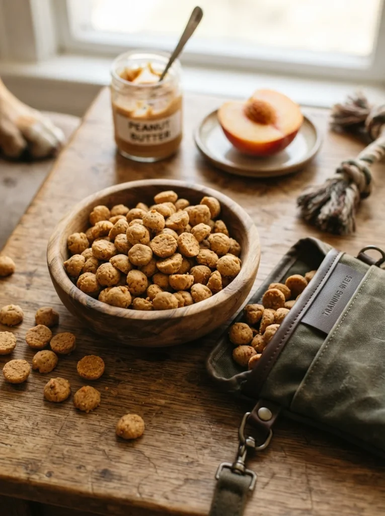 peach peanut butter training treats for dogs