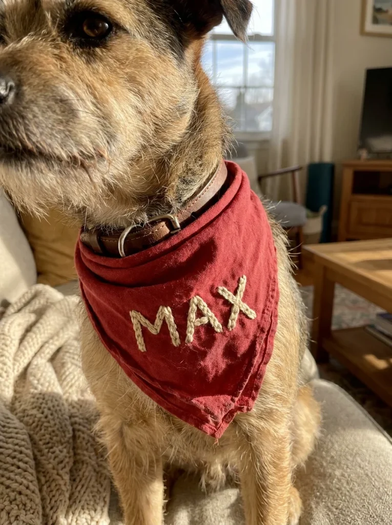 dog bandana sewing inspiration with personalized name