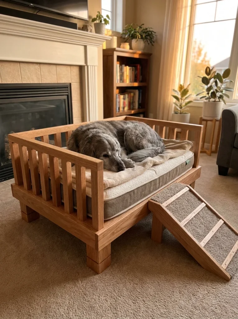 Raised platform crib mattress dog bed frame design