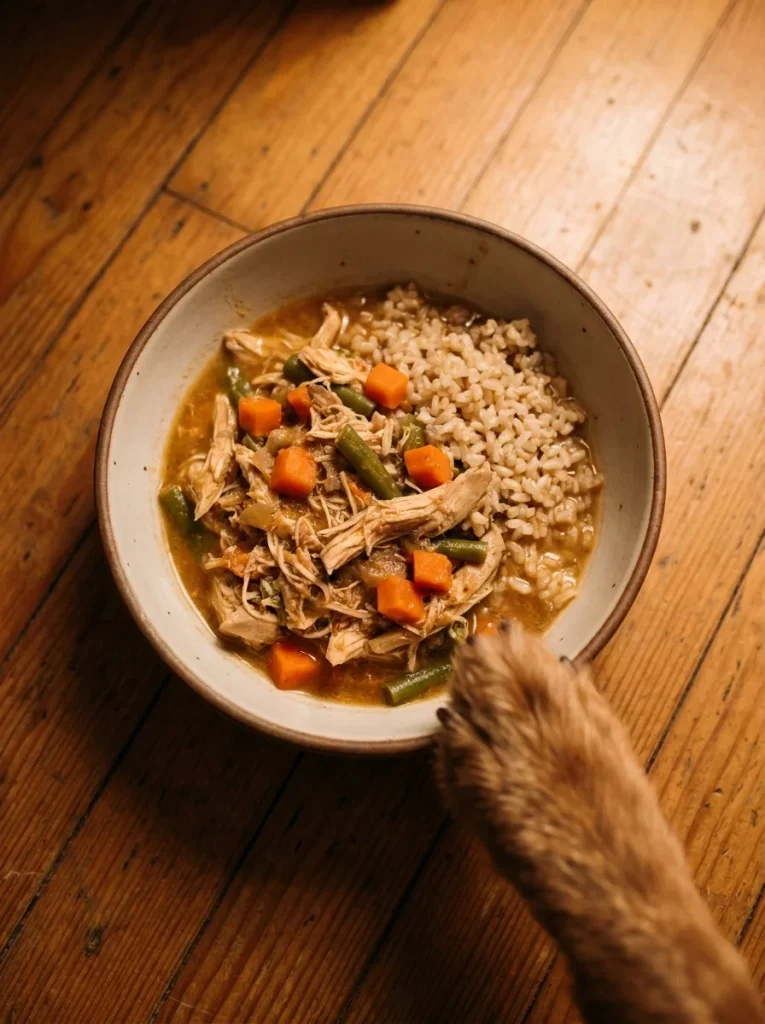Slow cooker low fat dog food stew for pancreatitis