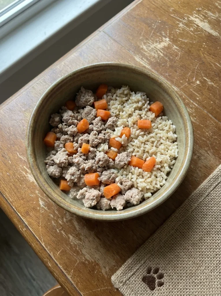 Turkey and brown rice easy dog food recipe for pancreatitis