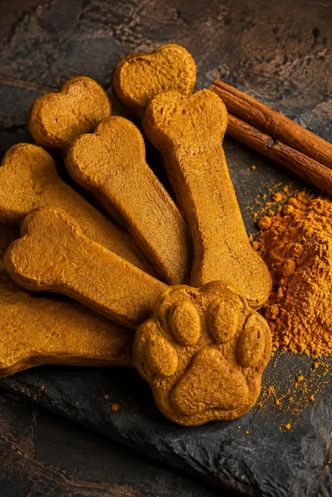 Homemade coconut oil dog treats with turmeric for itchy skin relief
