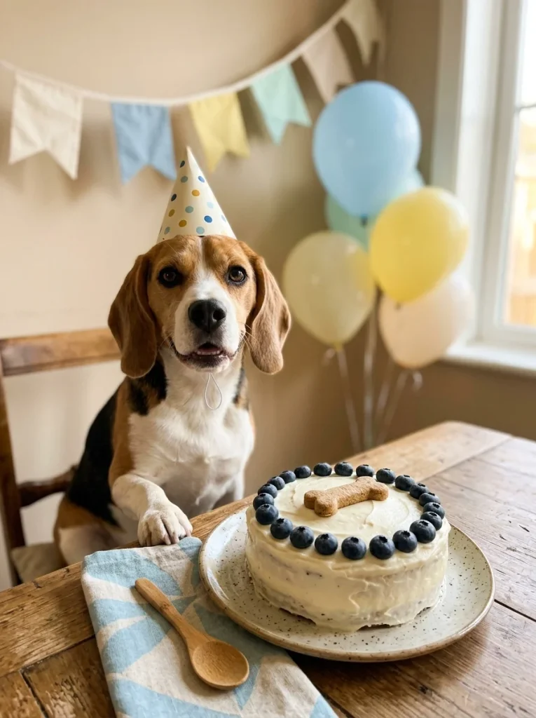 Dog-safe cream cheese frosting recipe on a dog birthday cake