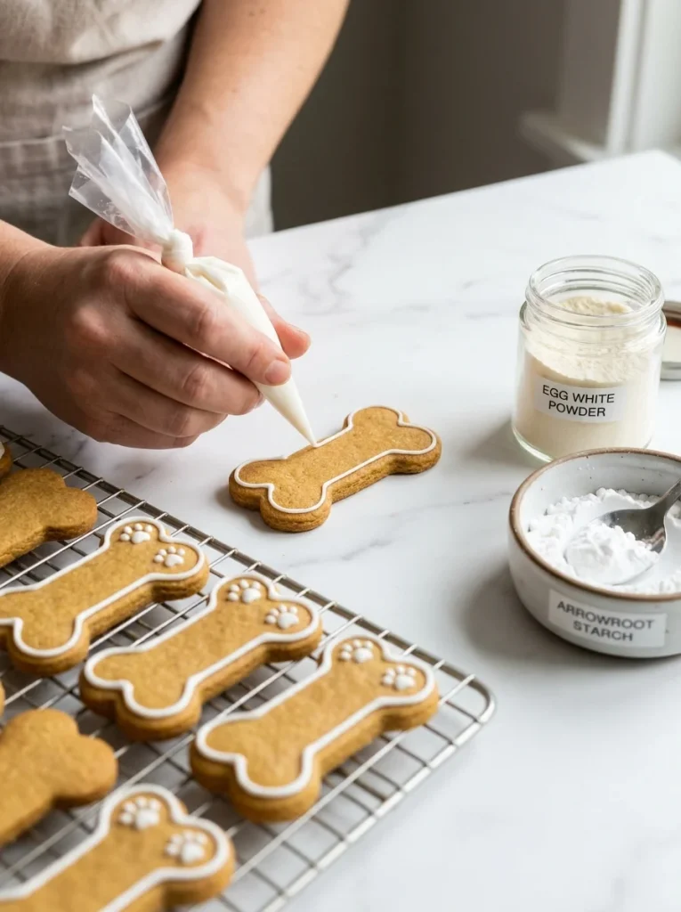 Best dog friendly icing that hardens piped into fine white lines