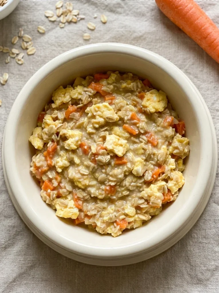 soft egg oatmeal topper for senior dogs