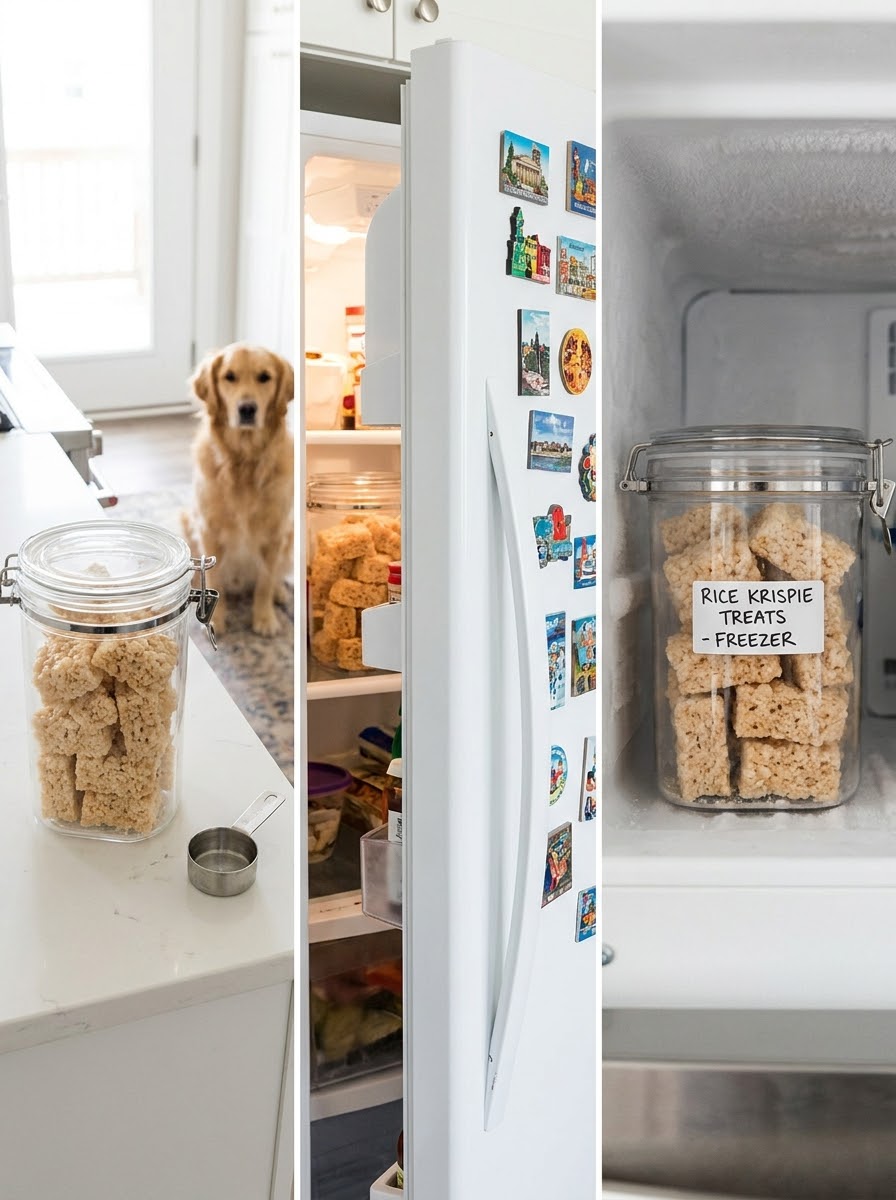 Storage tips and serving guidelines for homemade rice krispie treats for dogs