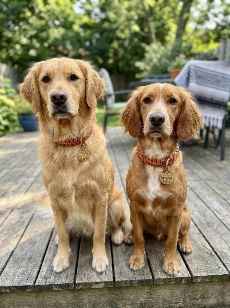 Matching dog tags for dogs in one family