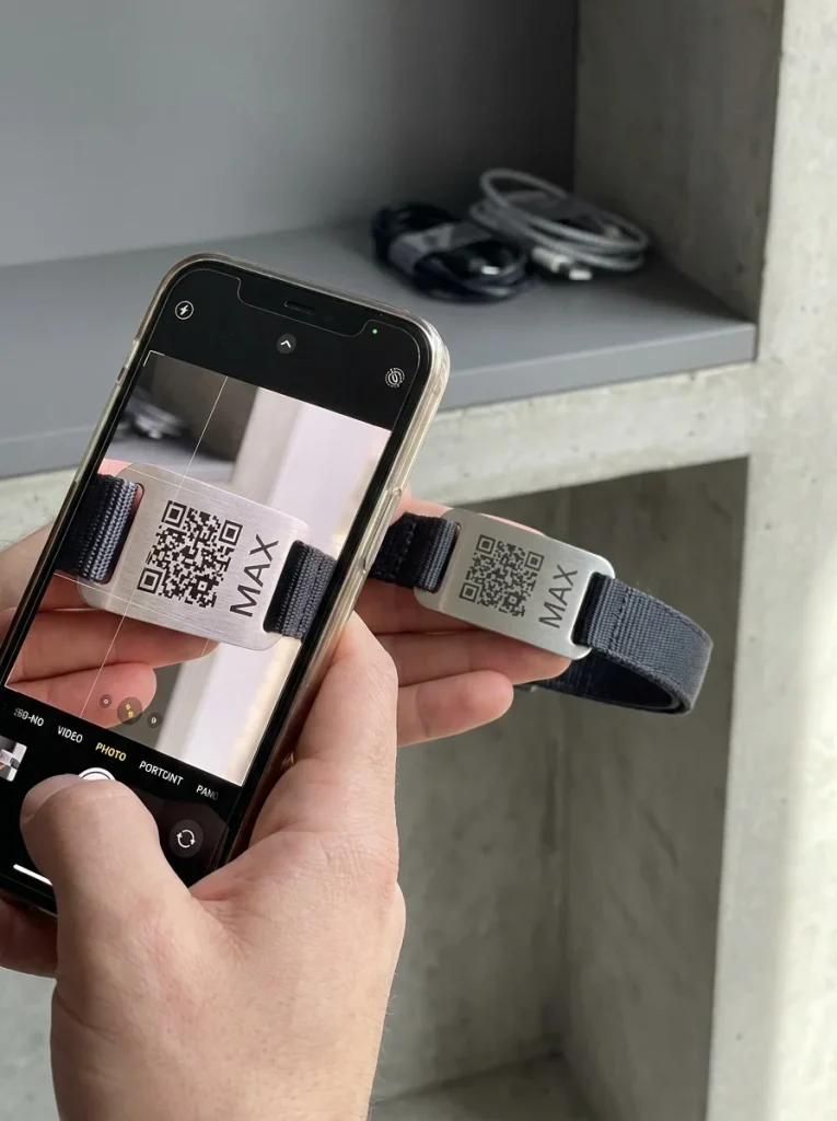 QR code digital dog tag with pet profile