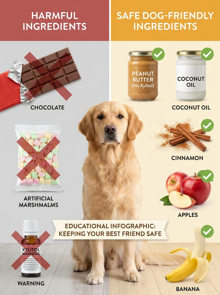 Safe and unsafe ingredients for homemade rice krispie treats for dogs