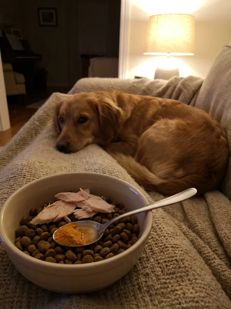 Turkey and pumpkin topper for a dog with a sensitive stomach