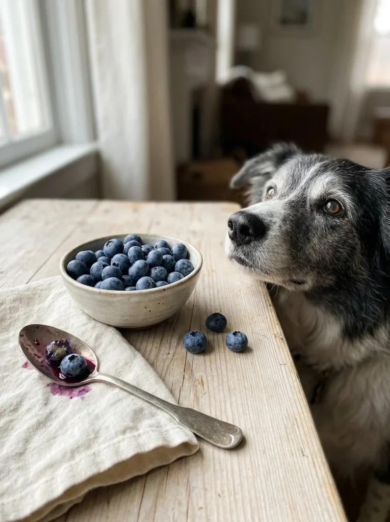 Mashed blueberries, super foods for senior dogs brain health