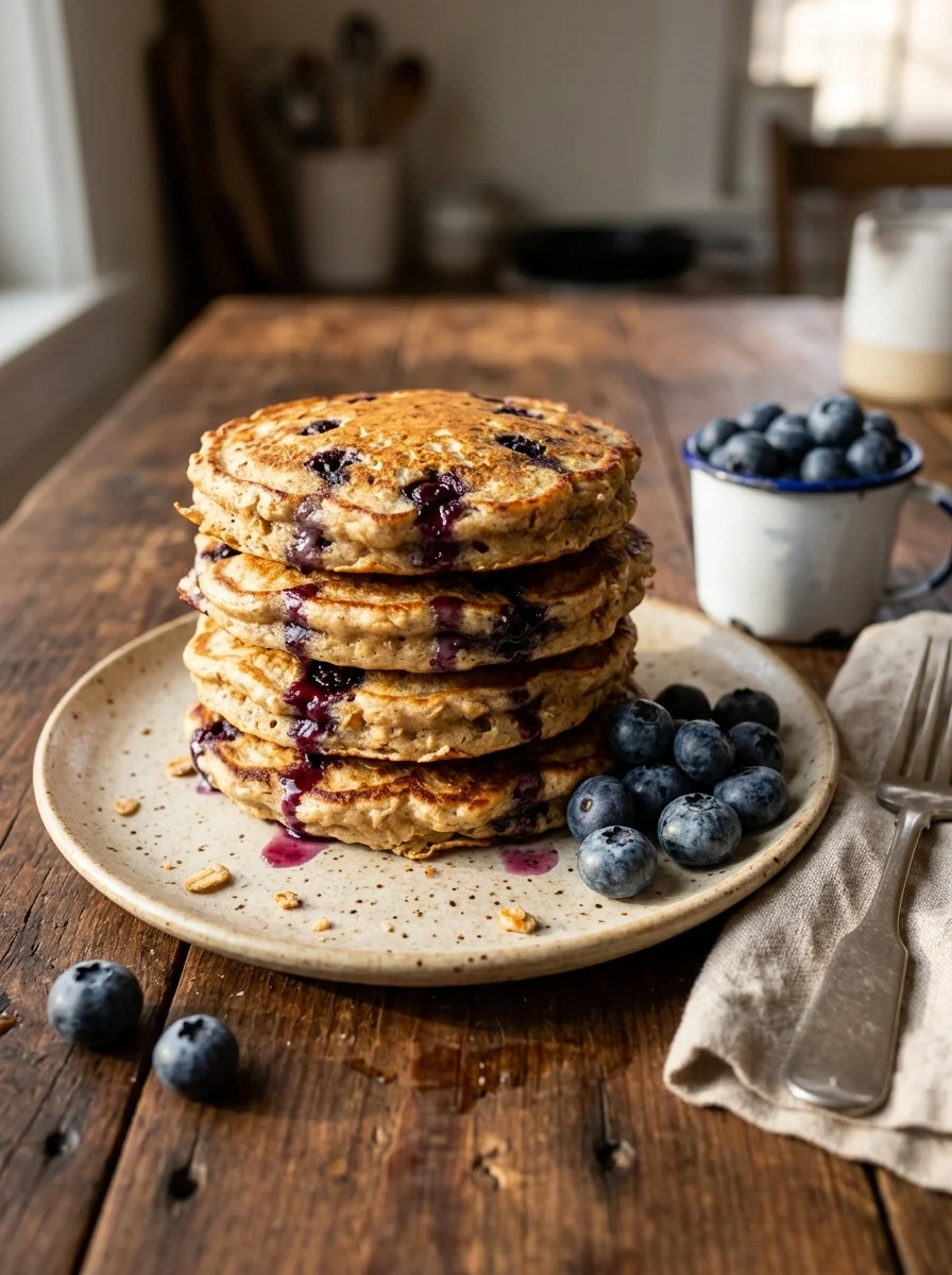 Blueberry oat pancakes, a healthy homemade dog treat