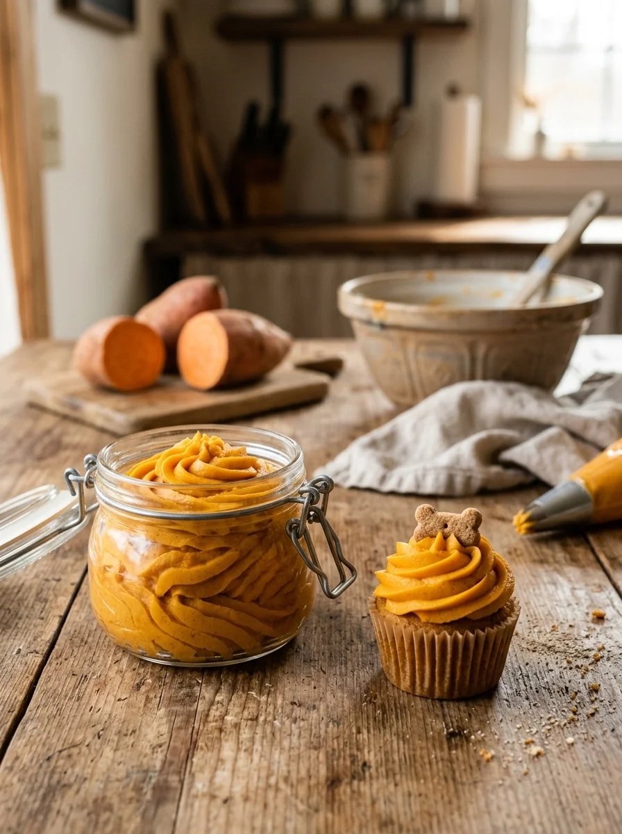 Minimal frosting jar on a clean backdrop