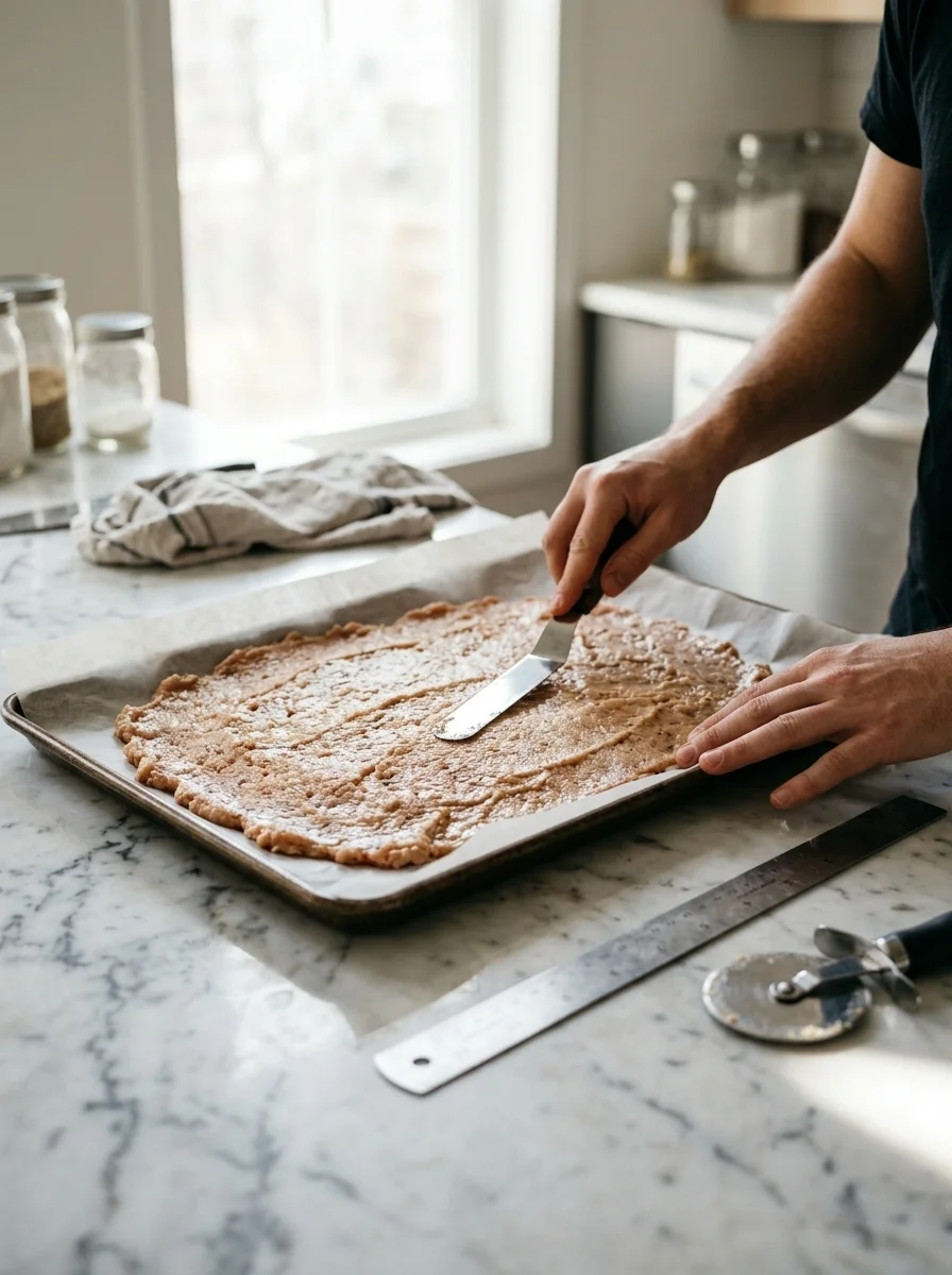 Making ground turkey jerky for dogs in the oven