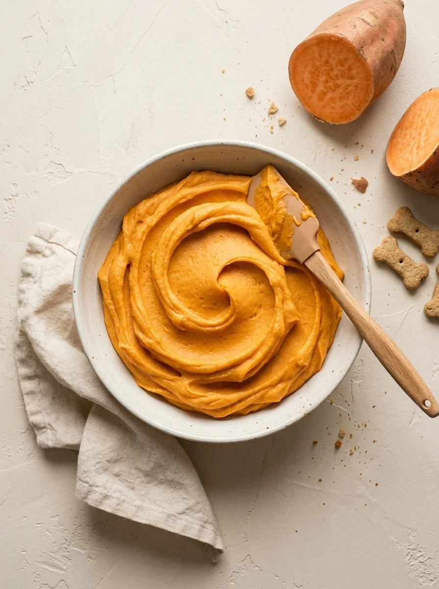 Minimal overhead of sweet potato frosting bowl