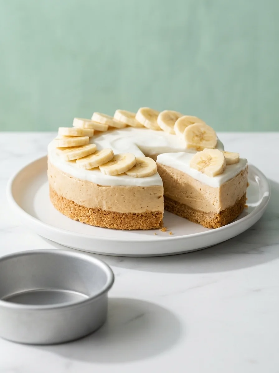 No bake dog cake hero shot on a white marble surface