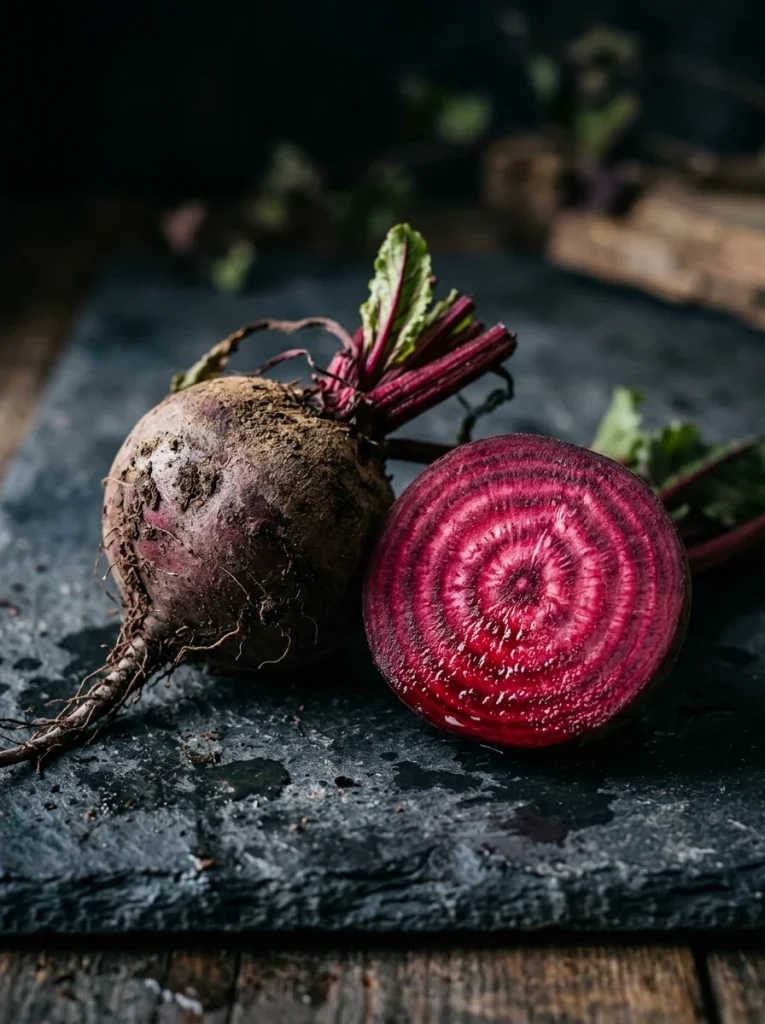 Raw and sliced beets shown as a digestive-support vegetable for dogs