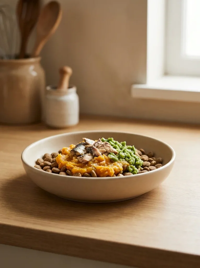sardine sweet potato topper for senior dogs