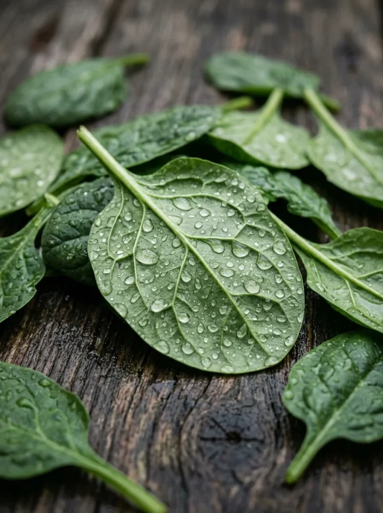 Lightly steamed spinach leaves served in a small portion for dogs